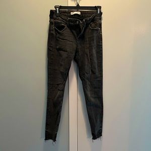 Zara grey distressed skinny jeans